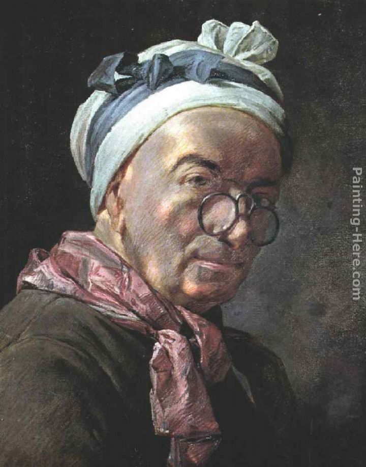 Self-Portrait painting - Jean Baptiste Simeon Chardin Self-Portrait art painting